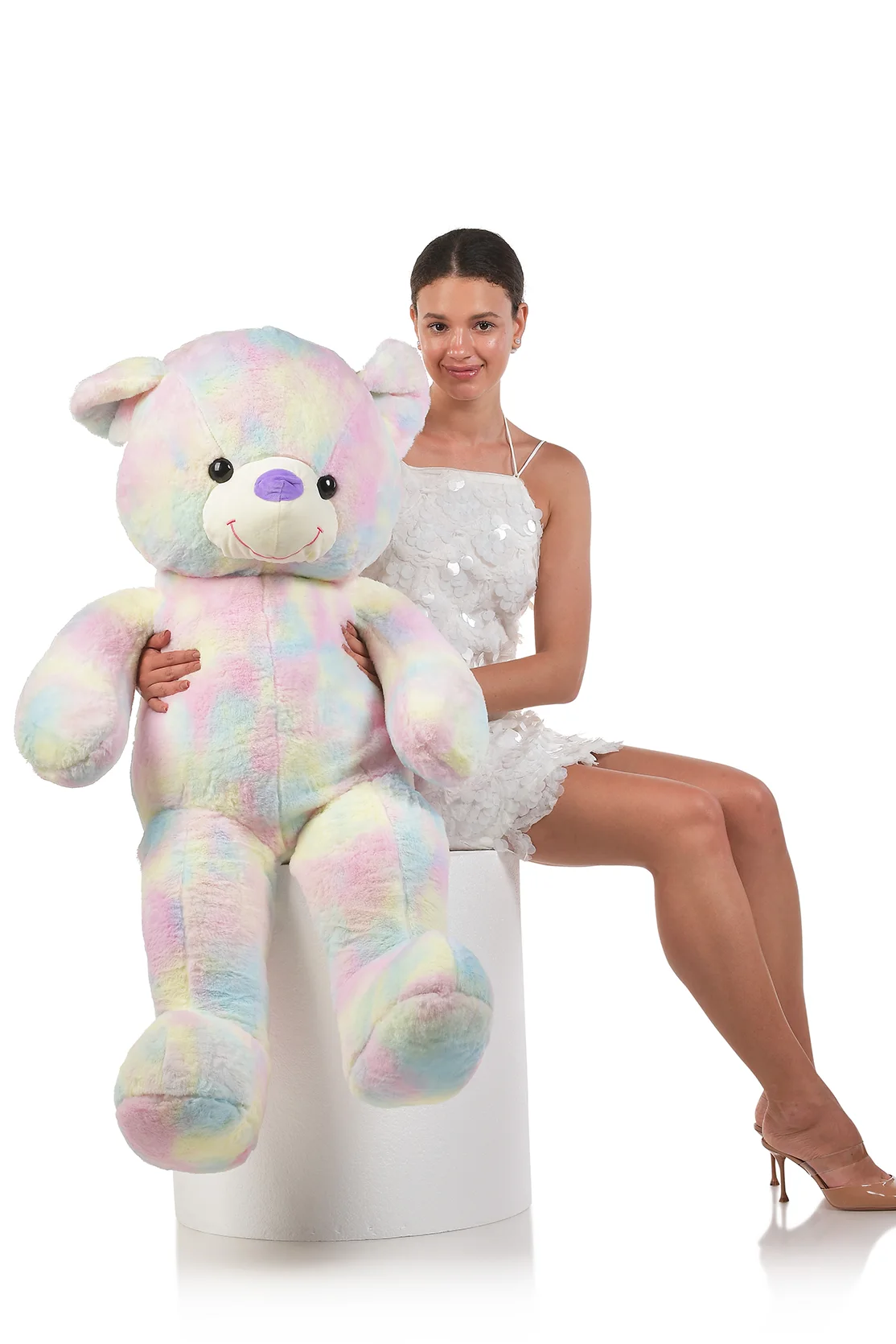 דובי ענק – דגם Rainbow 130 ס״מ — צבעוני · 1.3 מטר